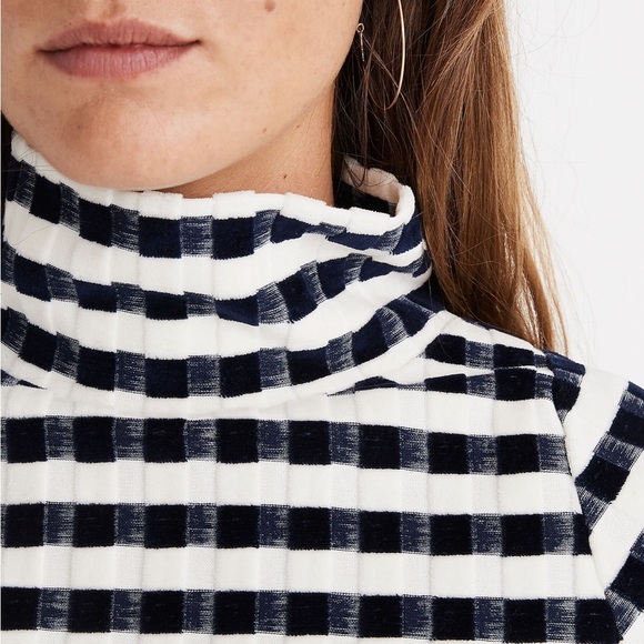 NWOT Madewell Velvet Striped Mock-Neck Top XXL - Picture 6 of 10